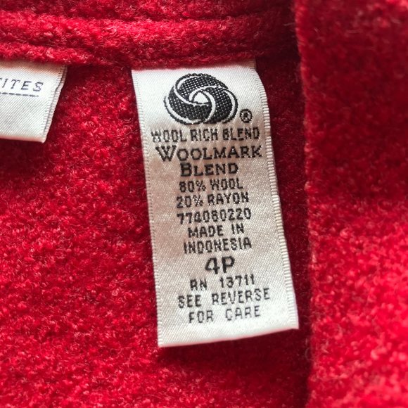 Valerie Stevens red vintage wool blend blazer 4P - Picture 3 of 7
